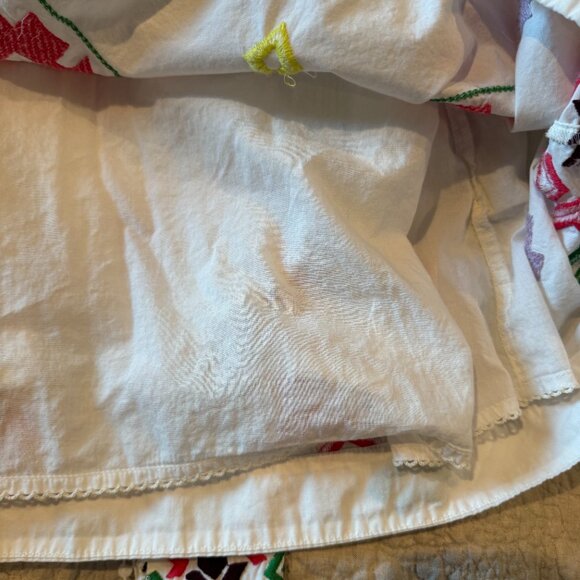 Anthropologie Boho Embroidered Cotton Midi Dress Sleeveless Festival Peasant L - Picture 9 of 11